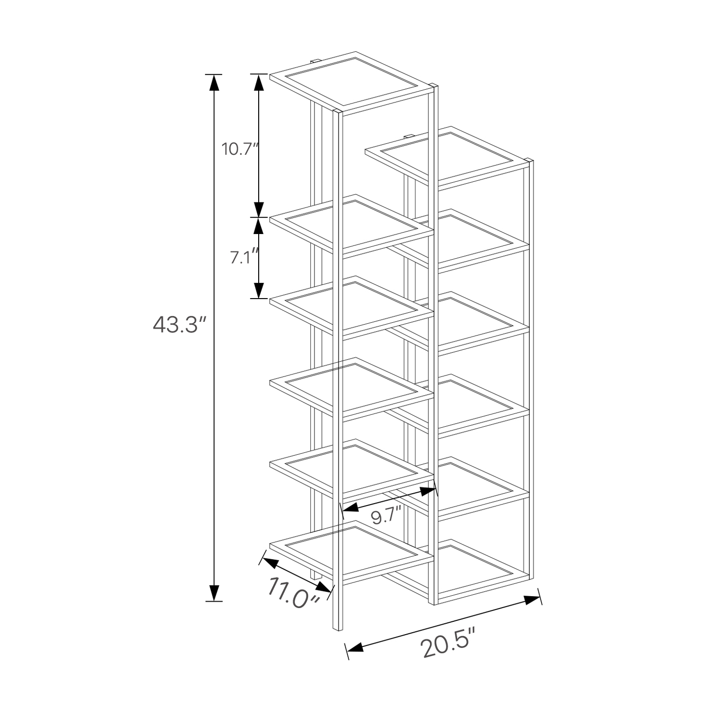21" Twin Stand Shoe Rack - Natural
