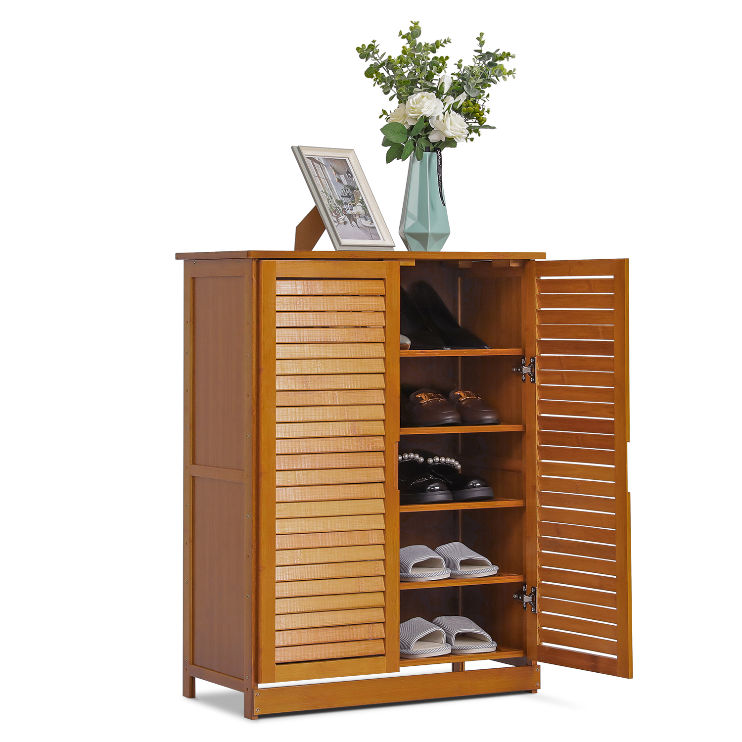 Louver Panel Double Door Cabinet - without Drawer – MoNiBloom