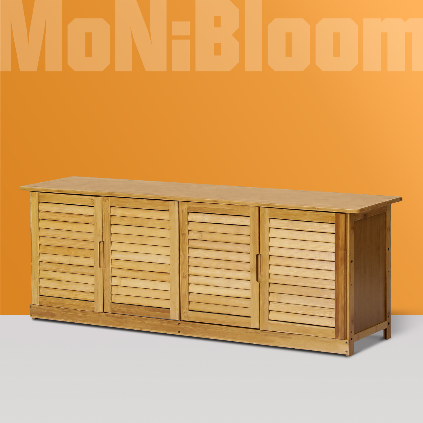 Louver Panel Shoe Changing Cabinet - 52" - Natural