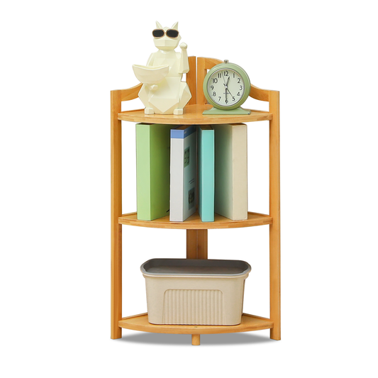 Corner Stand Shelf Storage - Natural