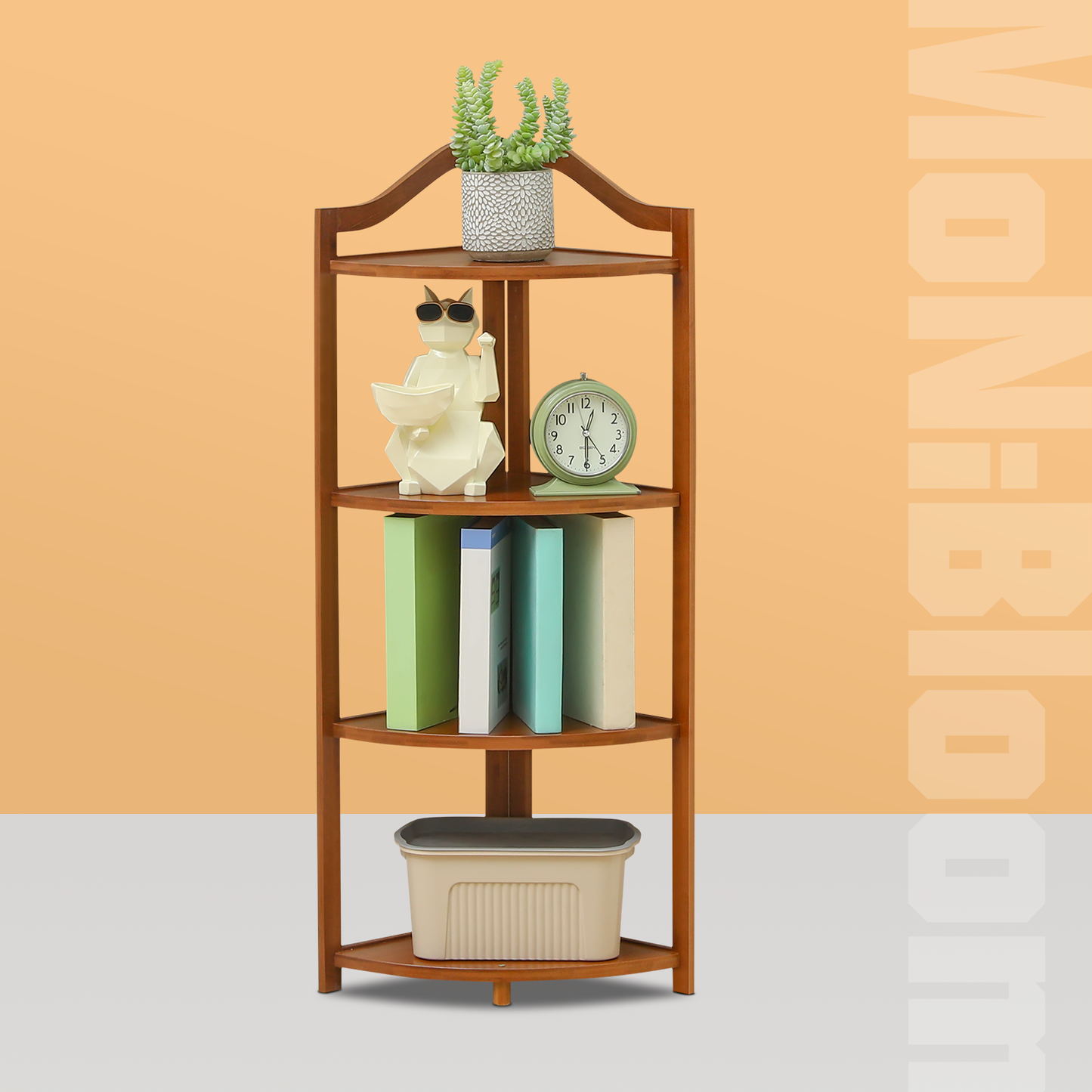 Corner Stand Shelf Storage - Brown