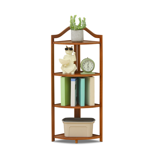 Corner Stand Shelf Storage - Brown