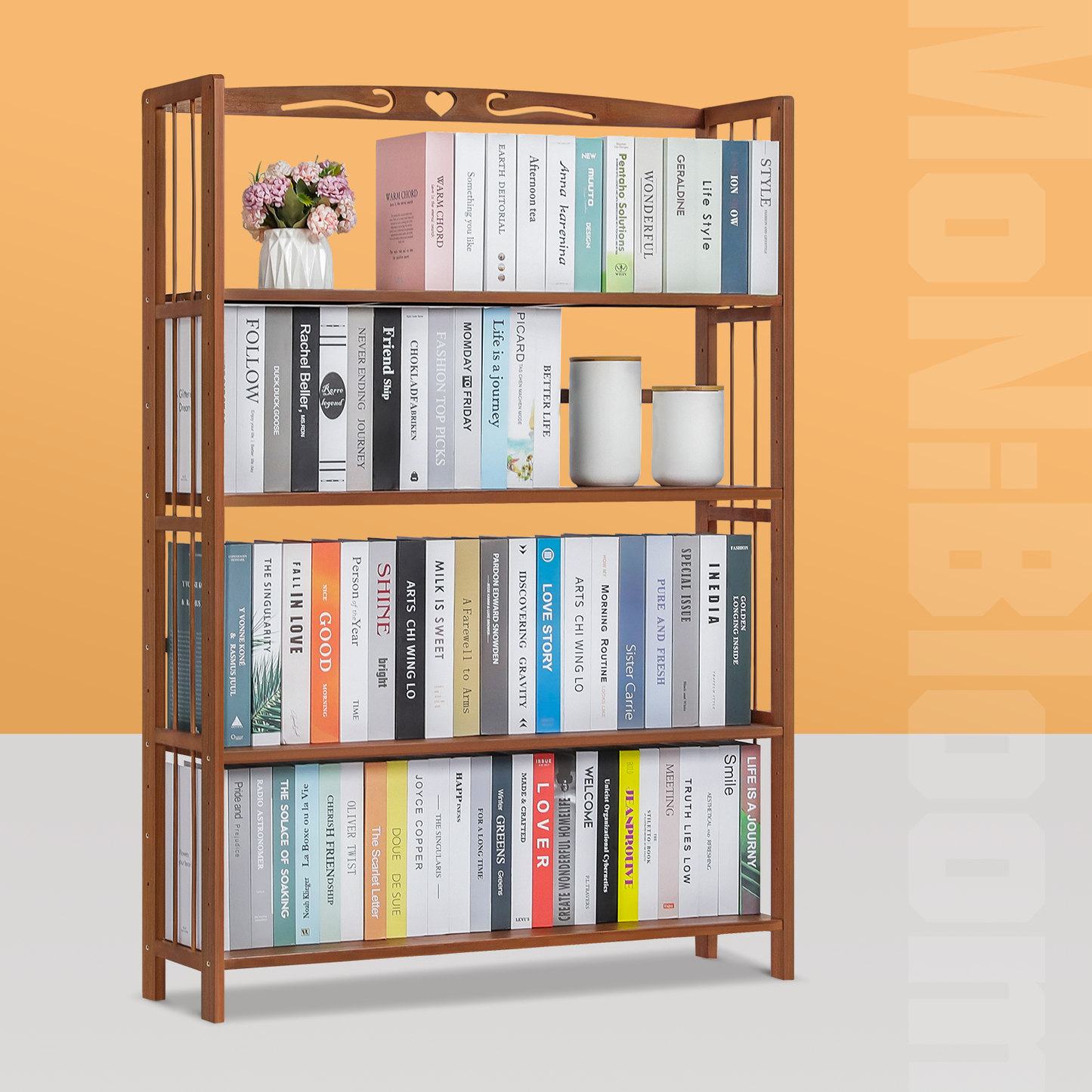 Adjustable Multi-Functional Shelving Organizer - 4 Tier - Brown