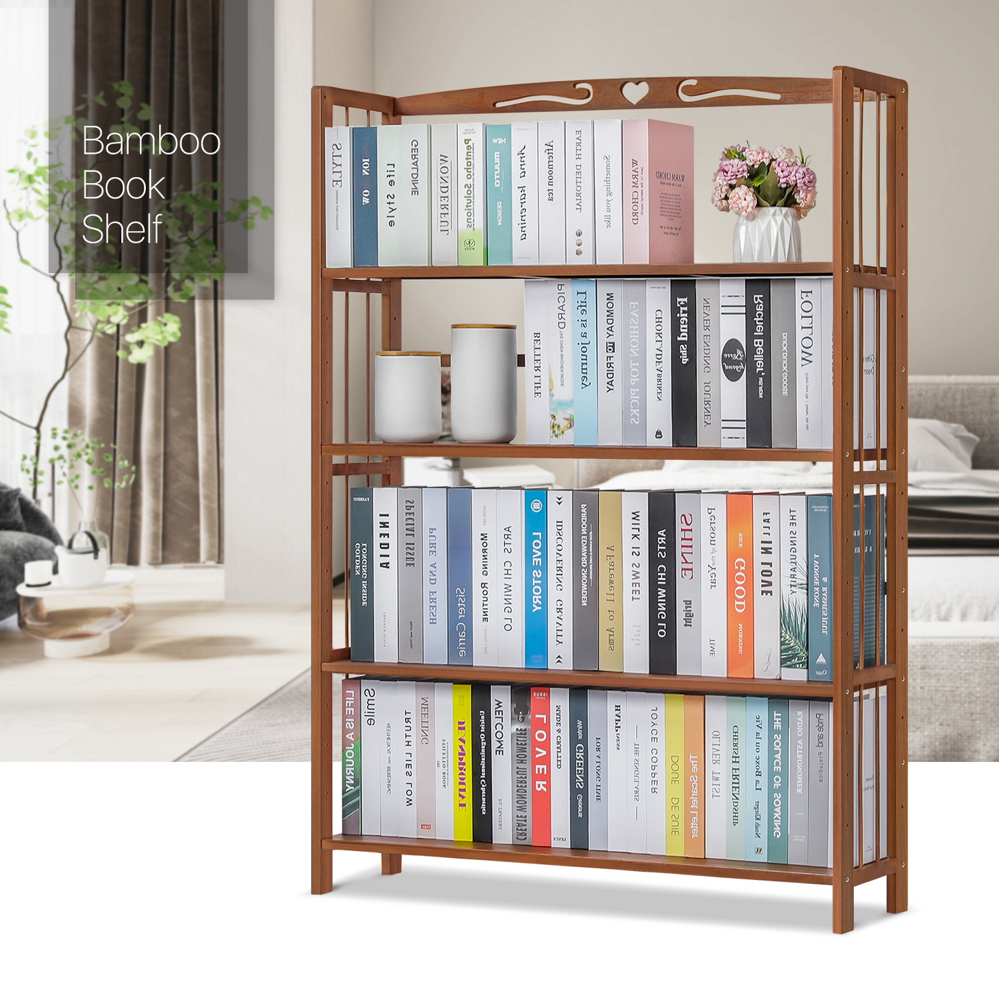 Adjustable Multi-Functional Shelving Organizer - 4 Tier - Brown