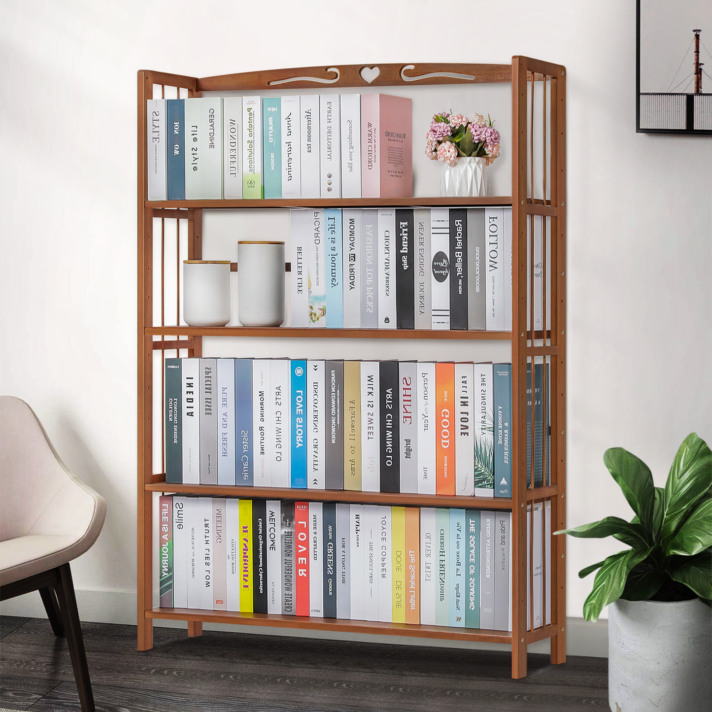 Adjustable Multi-Functional Shelving Organizer - 4 Tier - Brown