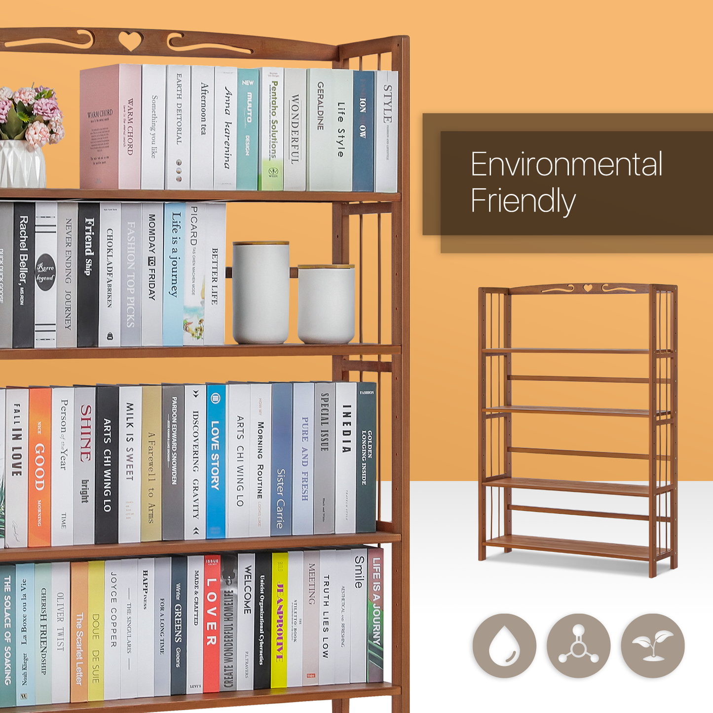 Adjustable Multi-Functional Shelving Organizer - 4 Tier - Brown