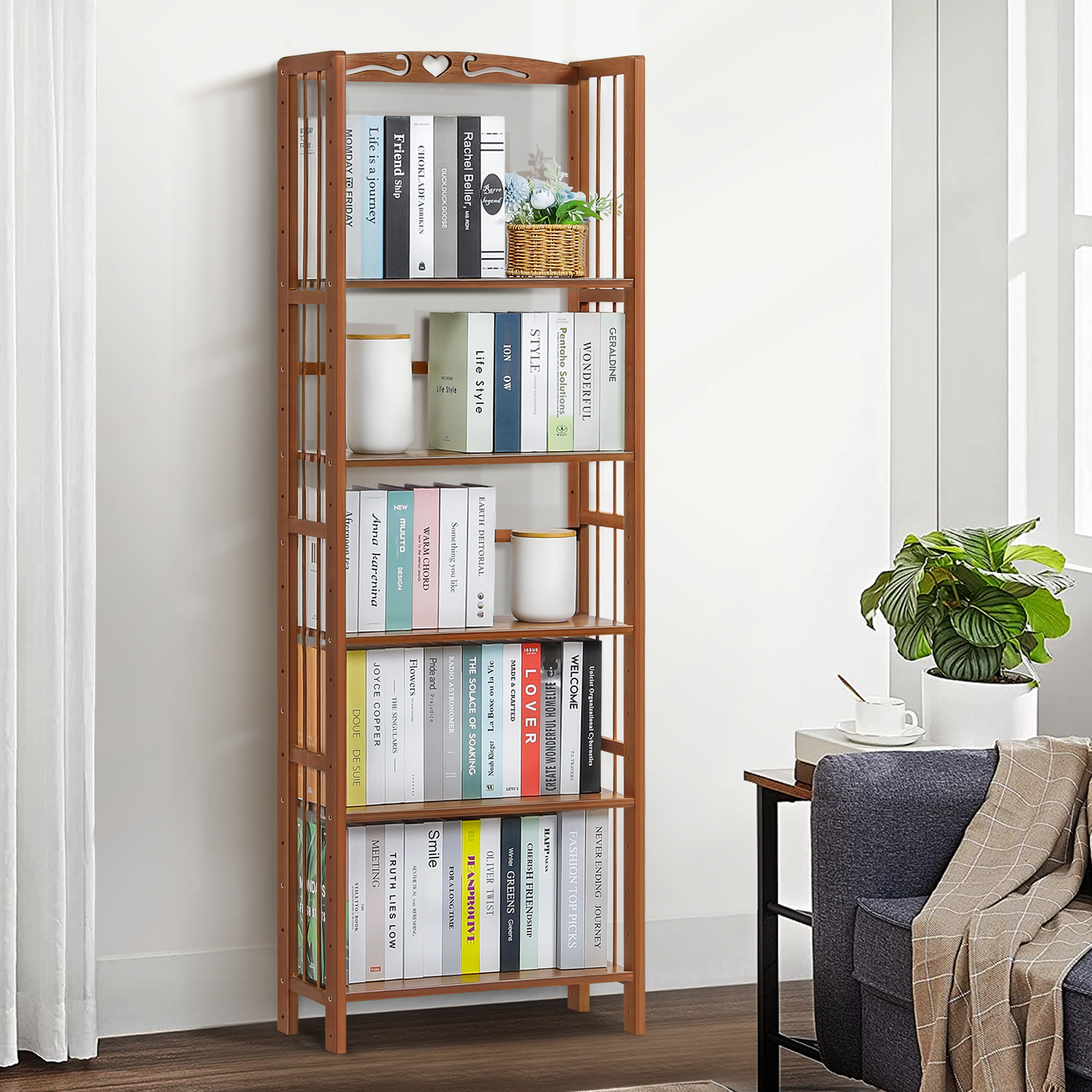 Adjustable Multi-Functional Shelving Organizer - 5 Tier - Brown