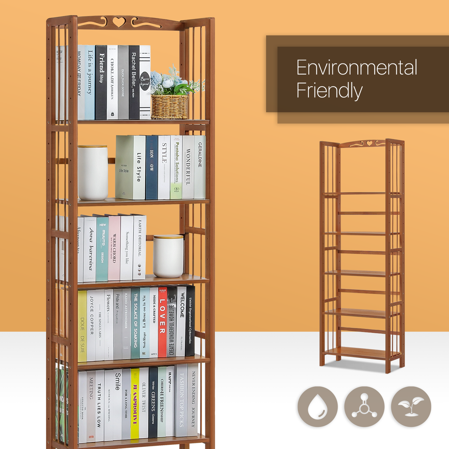 Adjustable Multi-Functional Shelving Organizer - 5 Tier - Brown
