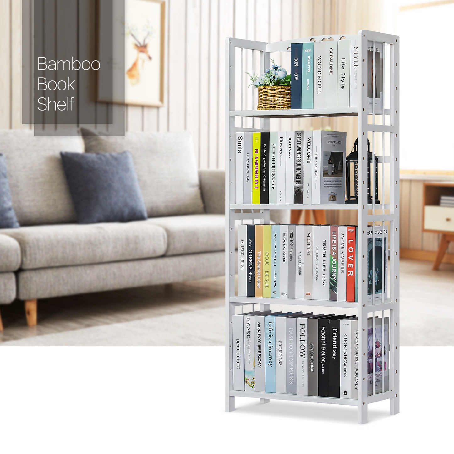 Adjustable Multi-Functional Shelving Organizer - 4 Tier - White