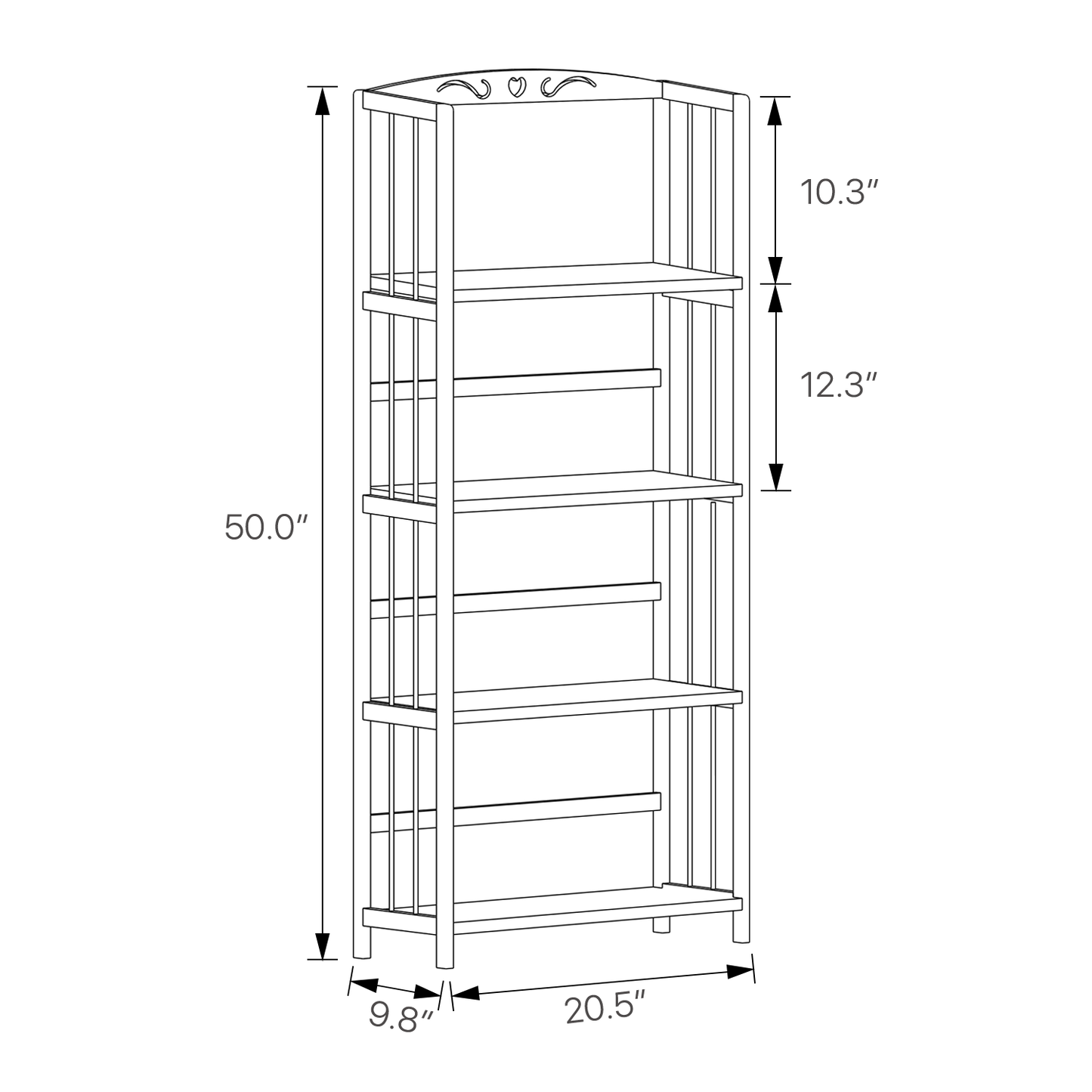 Adjustable Multi-Functional Shelving Organizer - 4 Tier - White