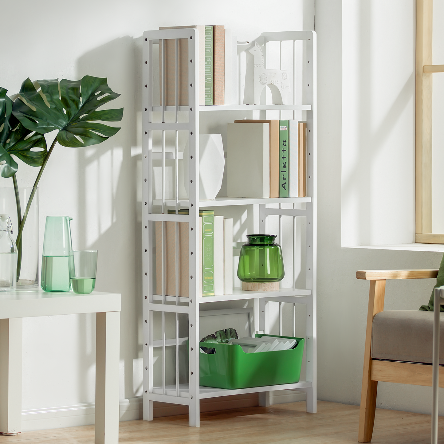 Adjustable Multi-Functional Shelving Organizer - 4 Tier - White