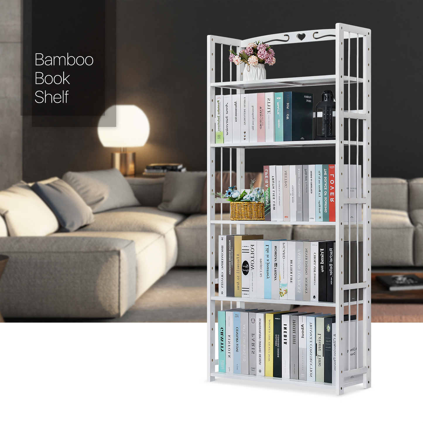 Adjustable Multi-Functional Shelving Organizer - 5 Tier - White