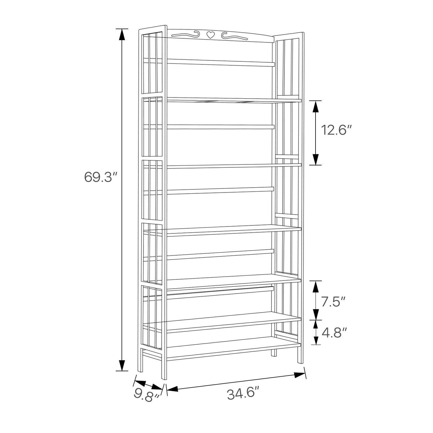 Adjustable Multi-Functional Shelving Organizer - 6 Tier - White