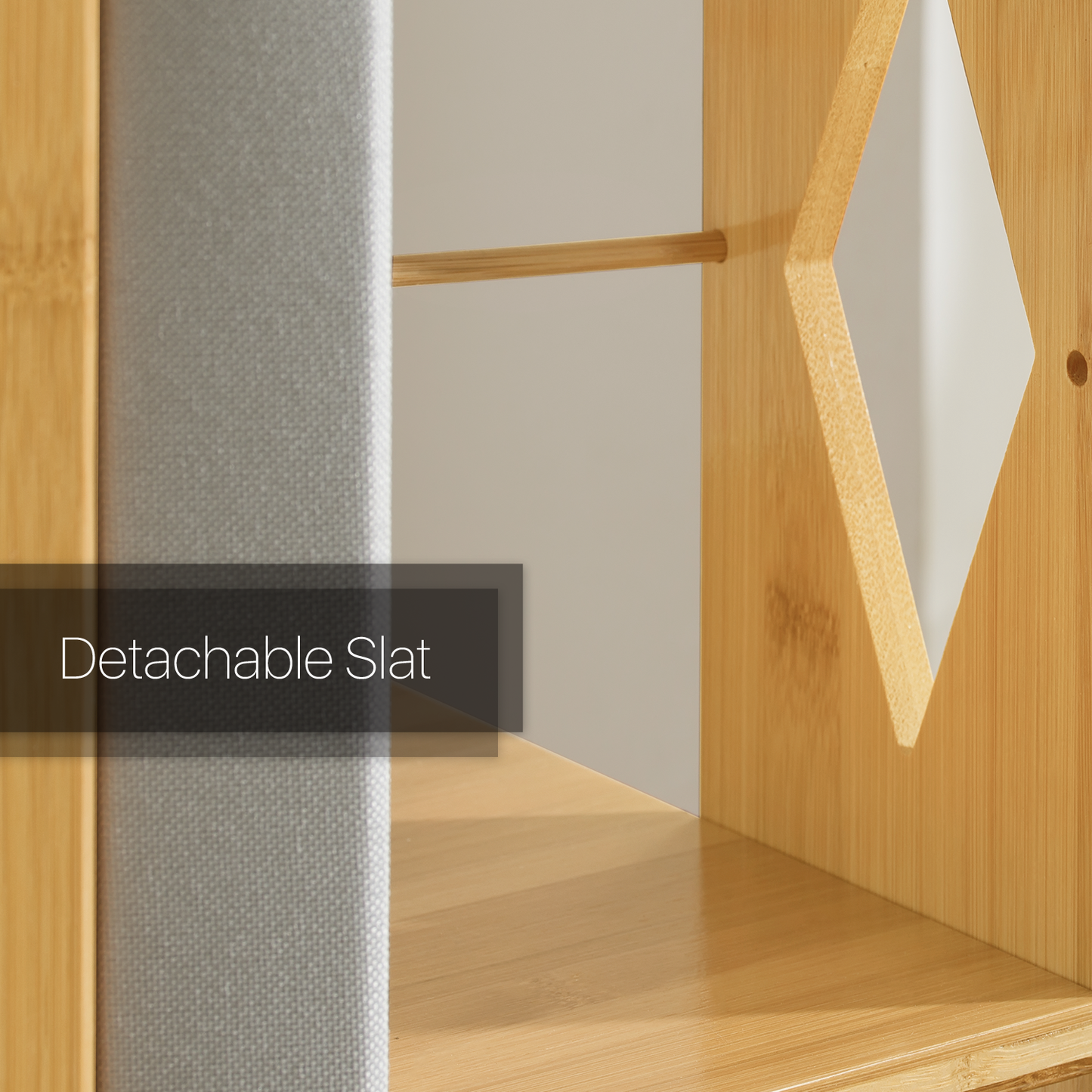360° Swivel Bookshelf - Diamond Hollow Pattern - 15" - Natural