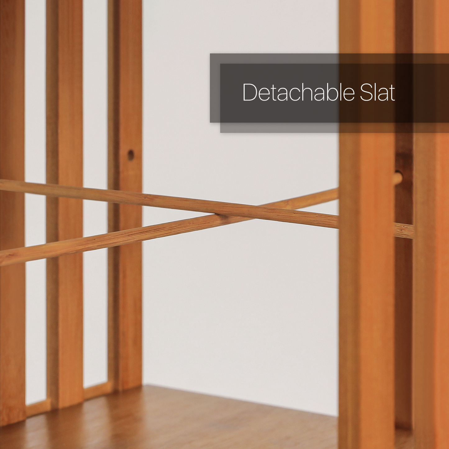 360°Swivel Bookshelf - Vertical Fence Pattern - 15" - Brown