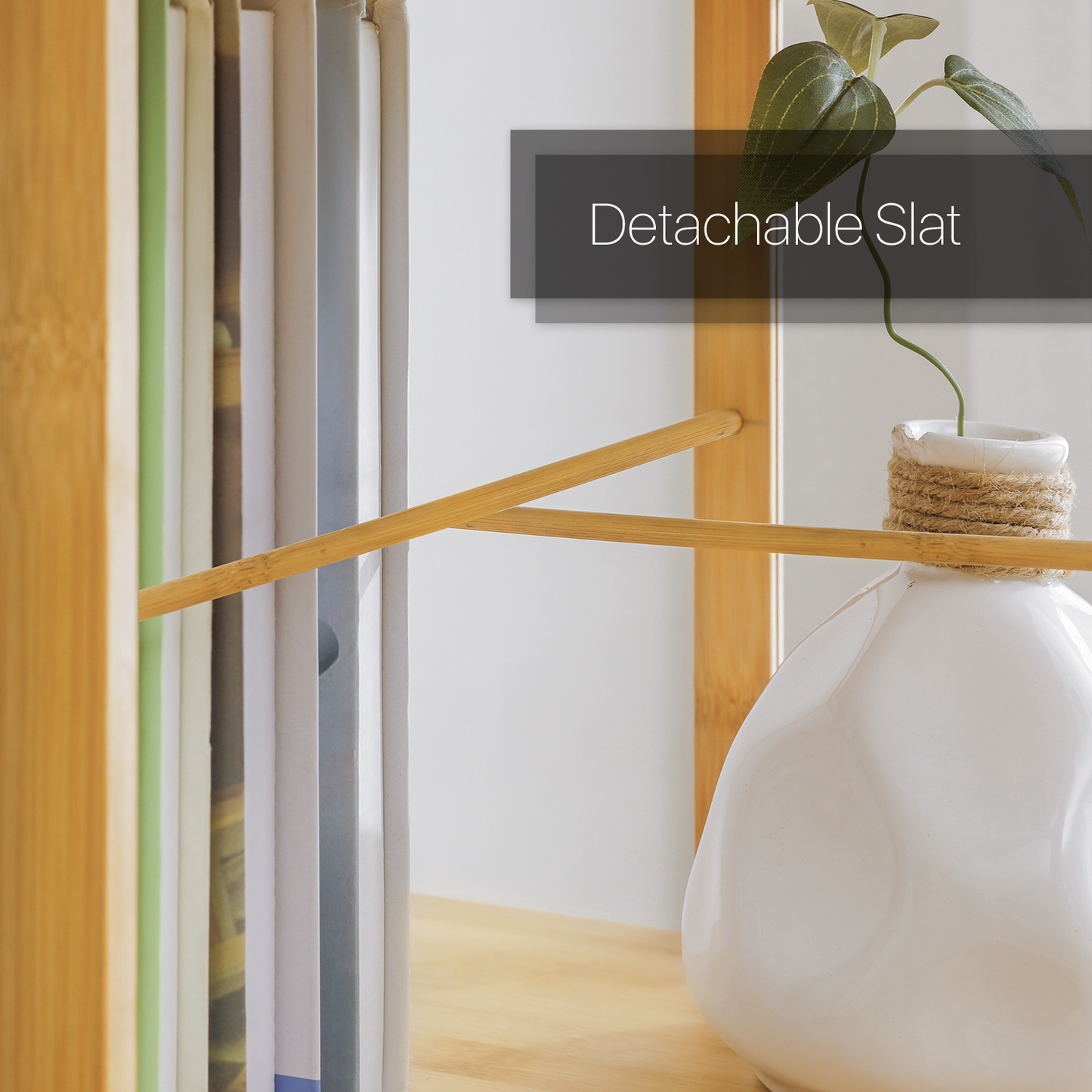 360°Swivel Bookshelf - Semi-Hollow Pattern - 15" - Natural