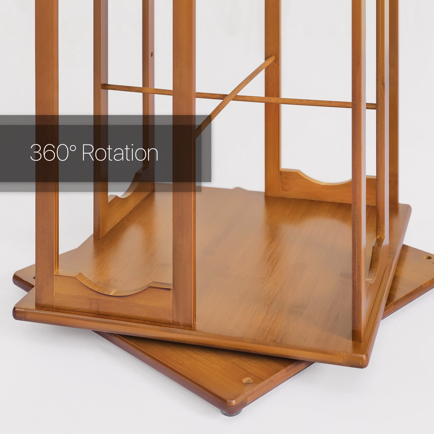 360°Swivel Bookshelf - Semi-Hollow Pattern - 15" - Brown