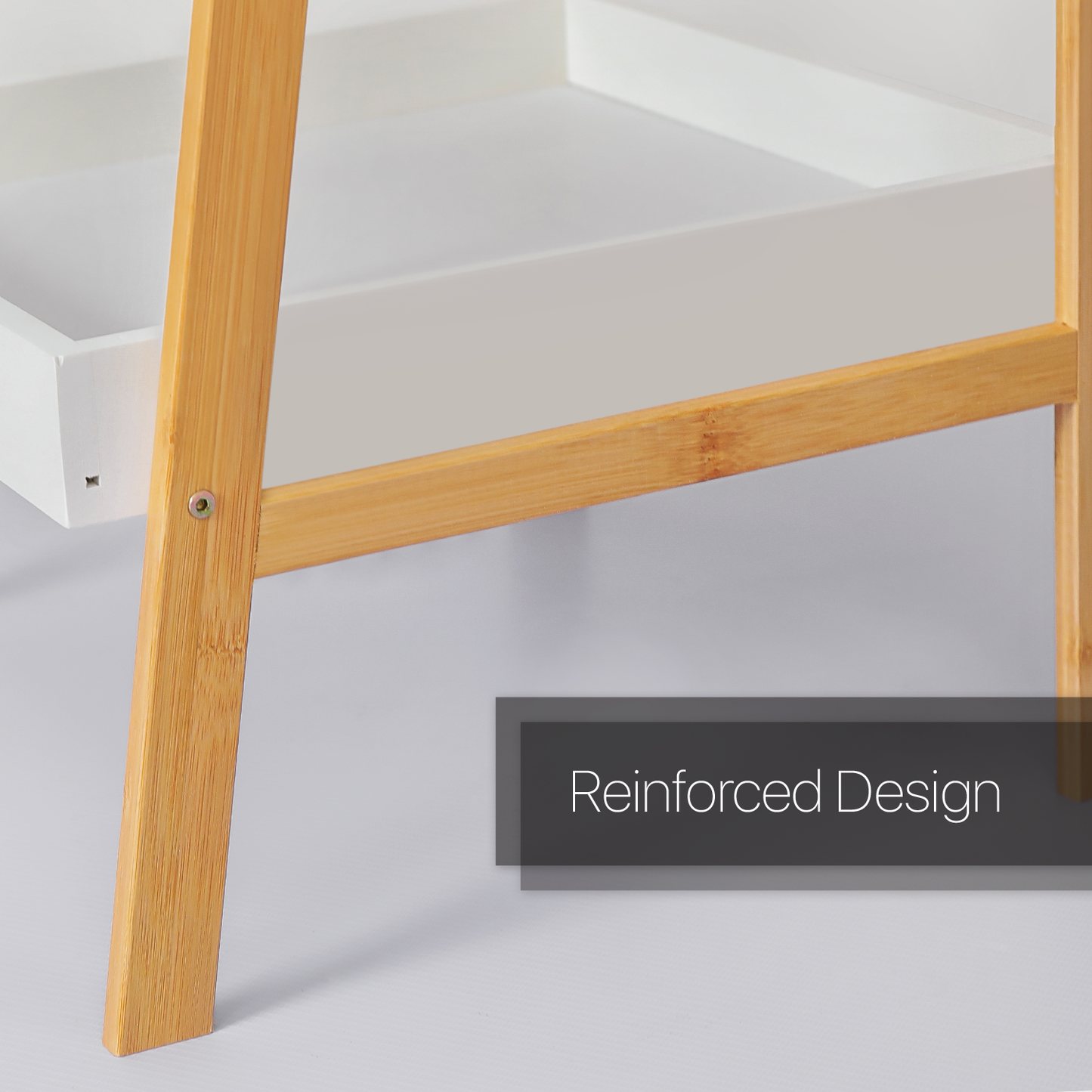 Simplified trapezoid Multi-Functional Shelving Organizer - 14" - Natural Frame/White Shelf