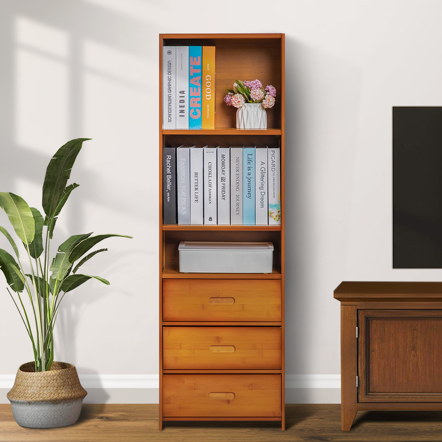 Oriental Vintage Multi-Functional Storage Cabinet - with Drawer