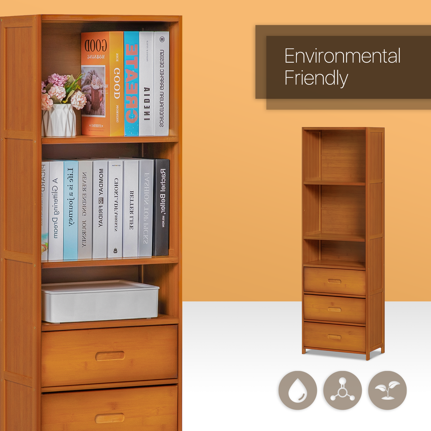 Oriental Vintage Multi-Functional Storage Cabinet - with Drawer