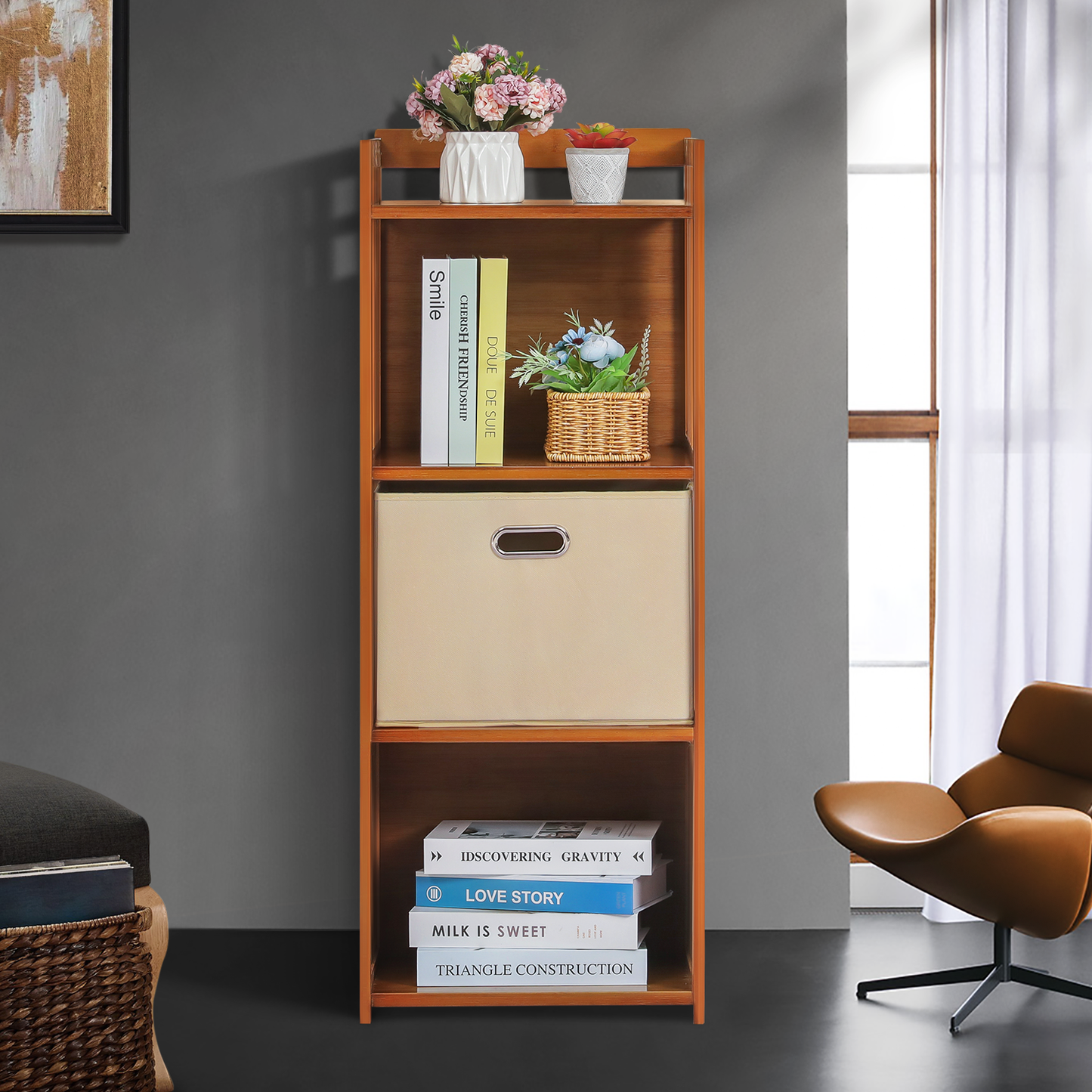 Multi-Functional Storage Cabinet - Vertical Fence Frame - with Storage Box