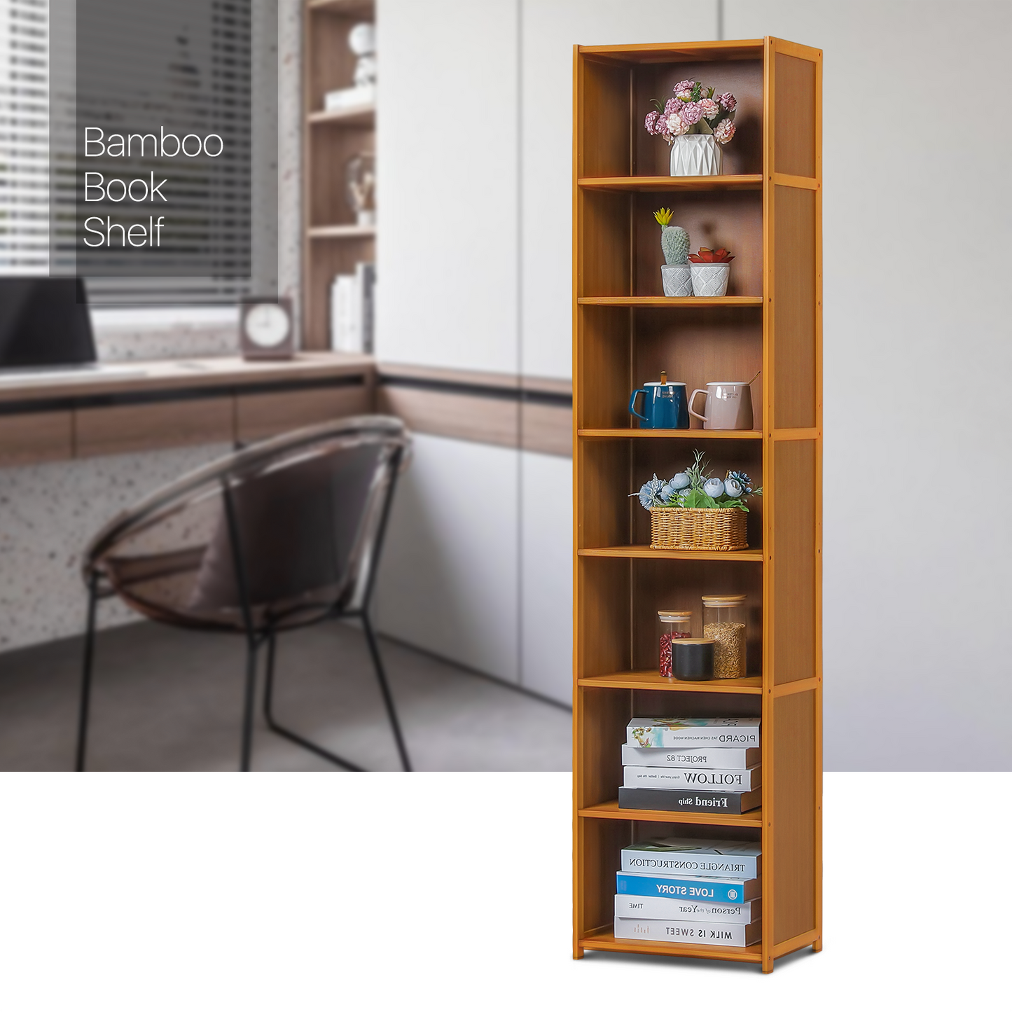 Multi-Functional Storage Organizer Shelf - 7 Tier - Brown