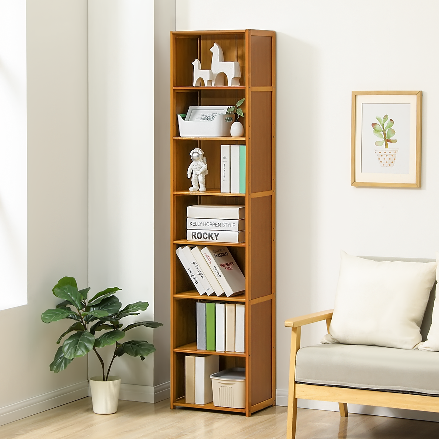 Multi-Functional Storage Organizer Shelf - 7 Tier - Brown