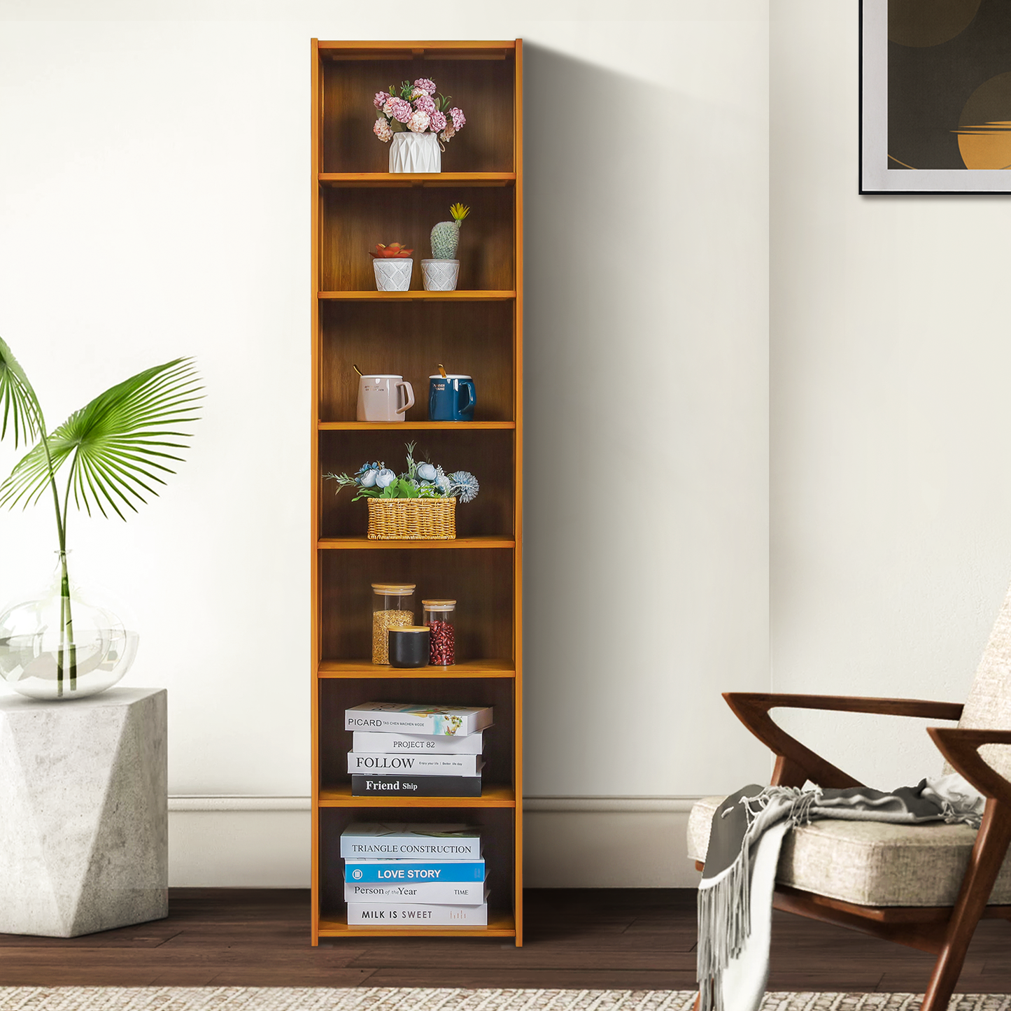 Multi-Functional Storage Organizer Shelf - 7 Tier - Brown