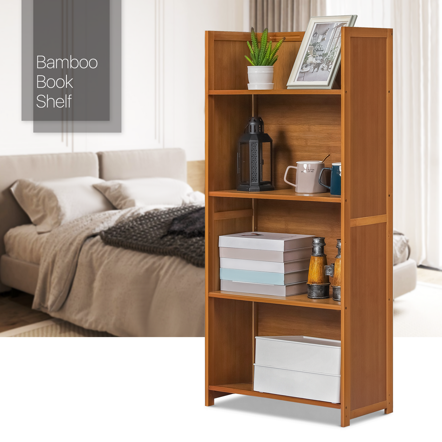 Multi-Functional Storage Organizer Shelf - Open Top - 20" - Brown