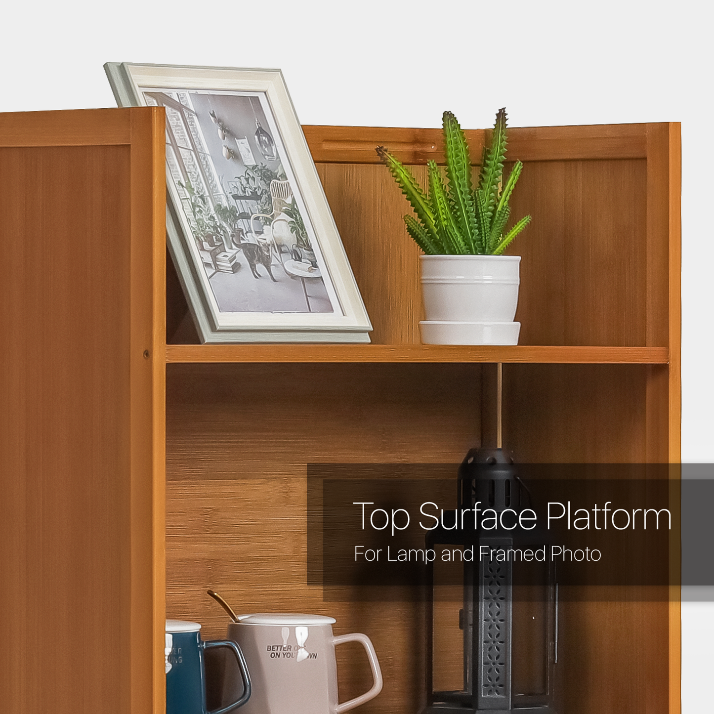 Multi-Functional Storage Organizer Shelf - Open Top - 20" - Brown