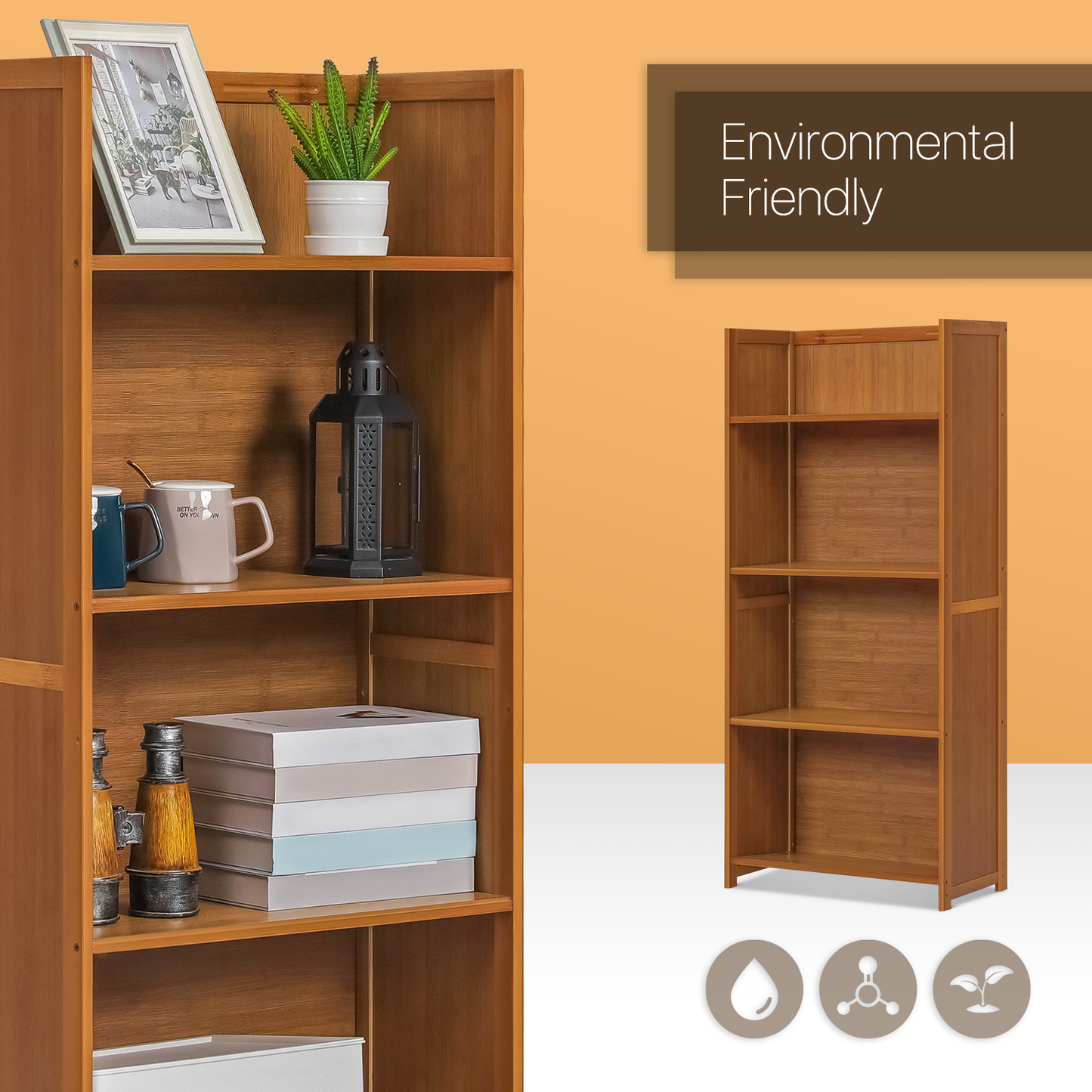 Multi-Functional Storage Organizer Shelf - Open Top - 20" - Brown