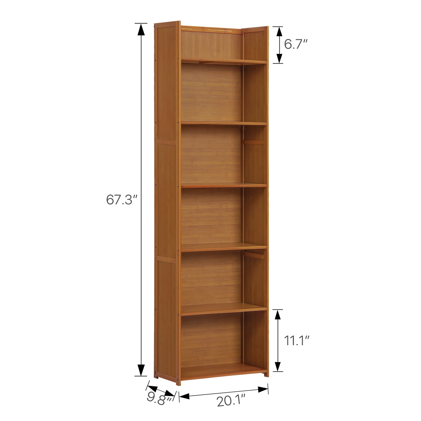 Multi-Functional Storage Organizer Shelf - Open Top - 20" - Brown
