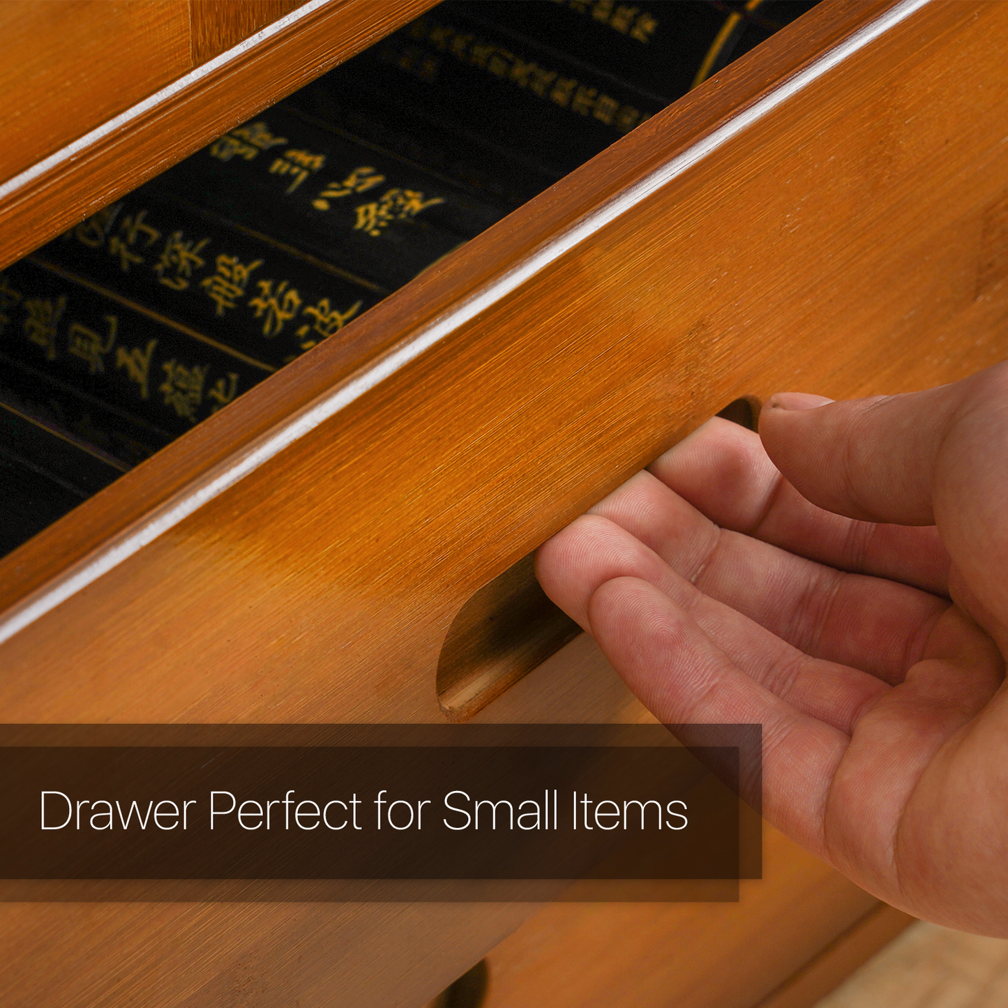 Multi-Functional Storage Organizer Shelf - Open Top - with Compartment Panel & Drawer - 5 Tier - Brown
