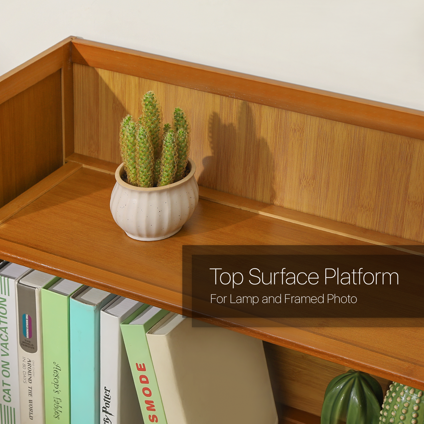 Simplified Multi-Functional Bookshelf - Open Top - 6 Tier - Brown