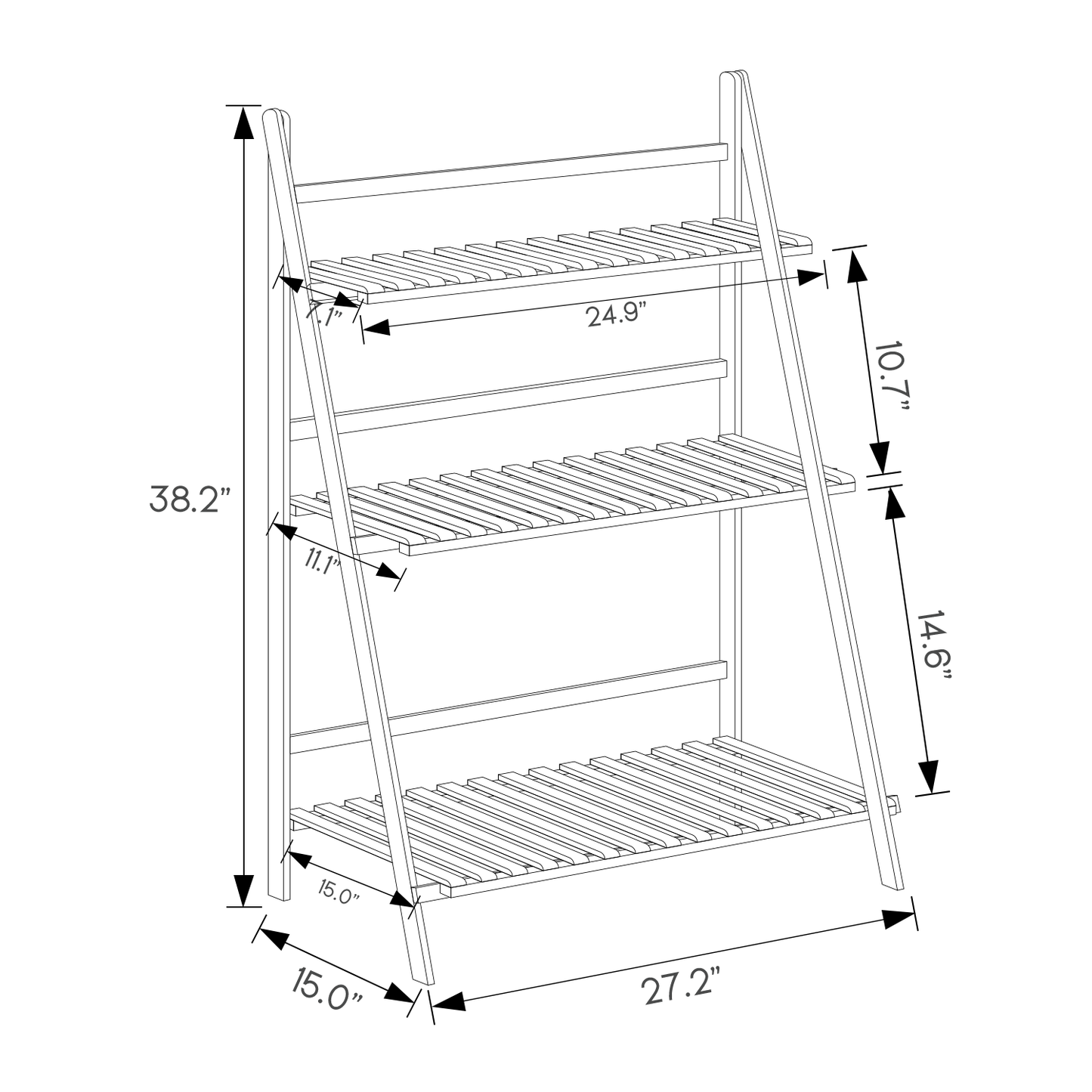 Foldable Flower Plant Rack - A Frame Stand Shelf - 3 Tier - Green/White