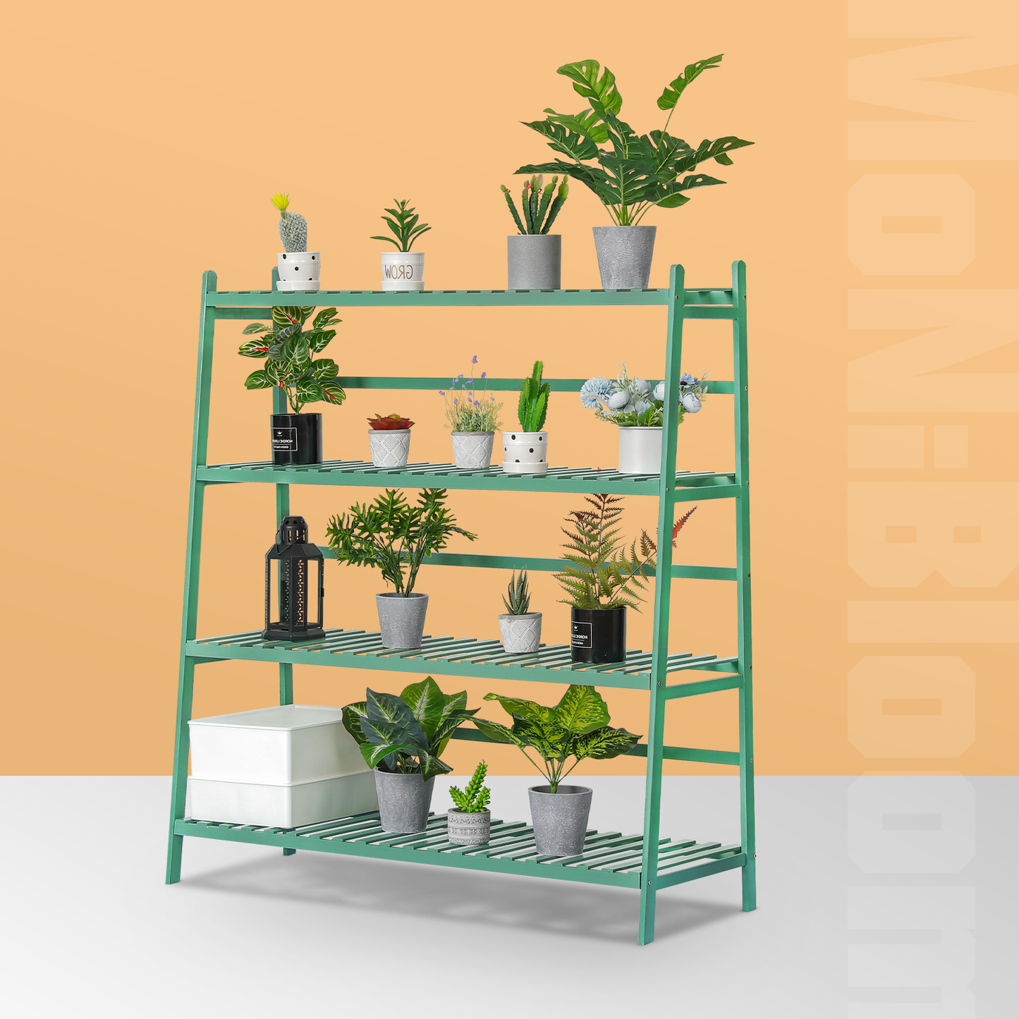 Trapezoid Flower Plant Rack - 3 Tier - Green