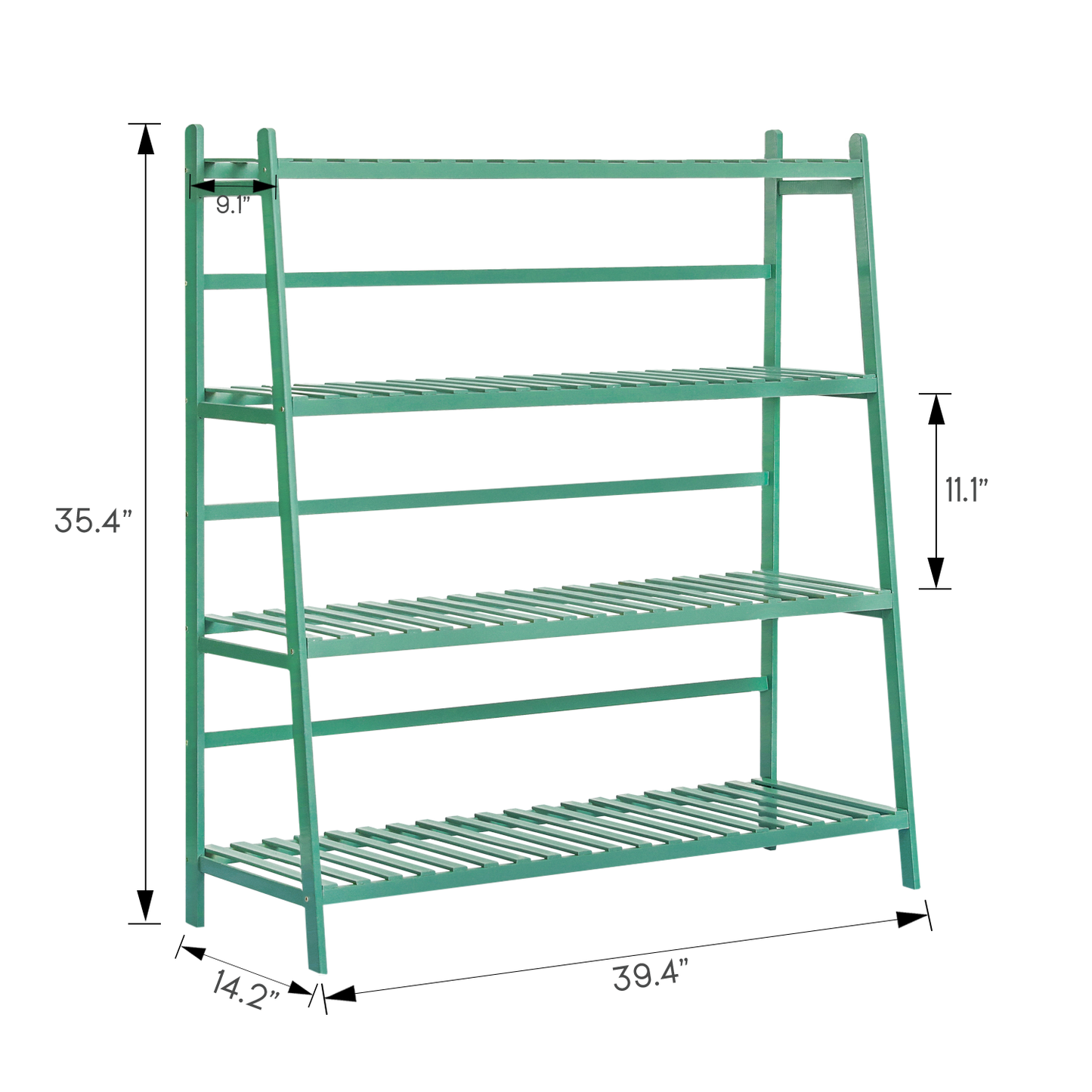 Trapezoid Flower Plant Rack - 3 Tier - Green