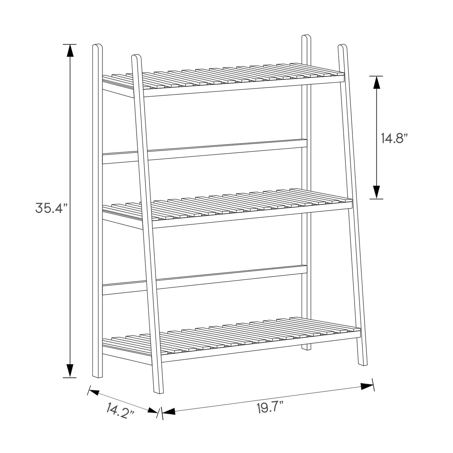Trapezoid Flower Plant Rack - 3 Tier - Pink