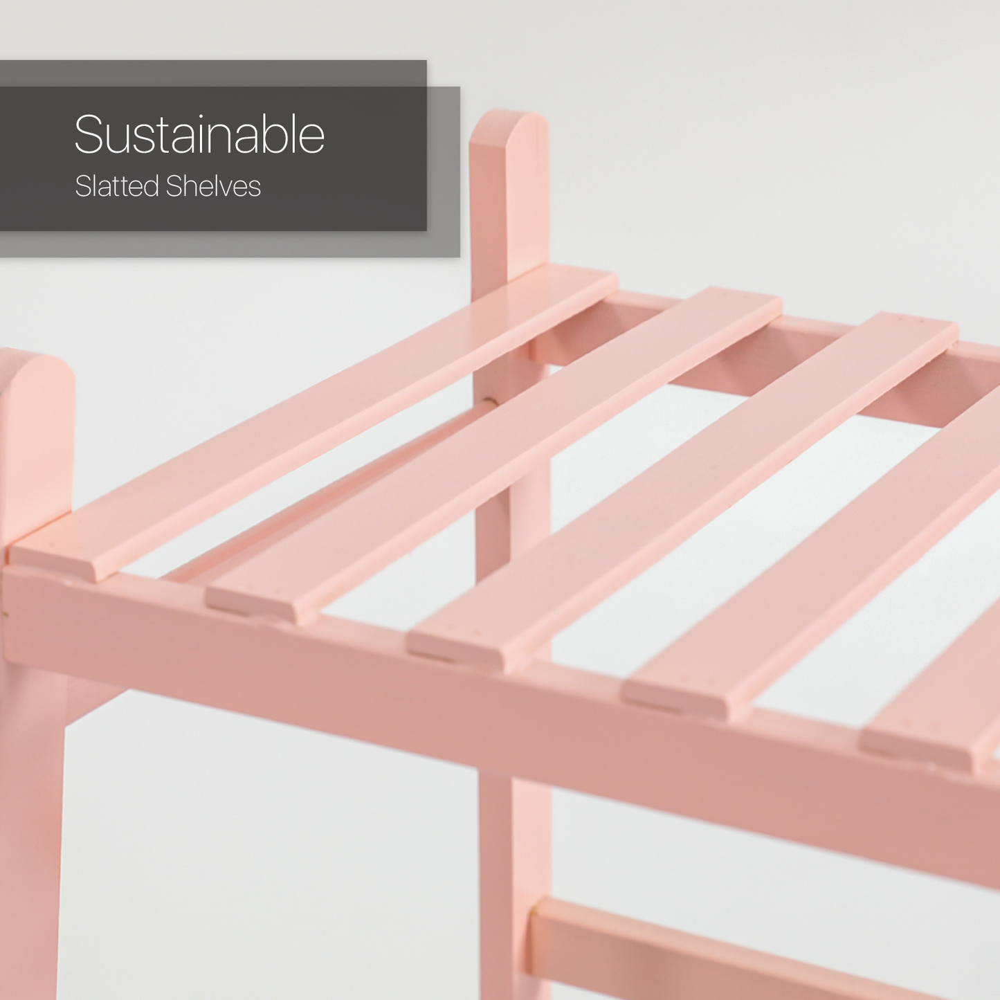Trapezoid Flower Plant Rack - 3 Tier - Pink