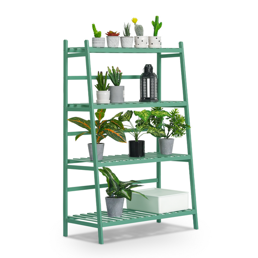 Trapezoid Flower Plant Rack - 4 Tier - Green