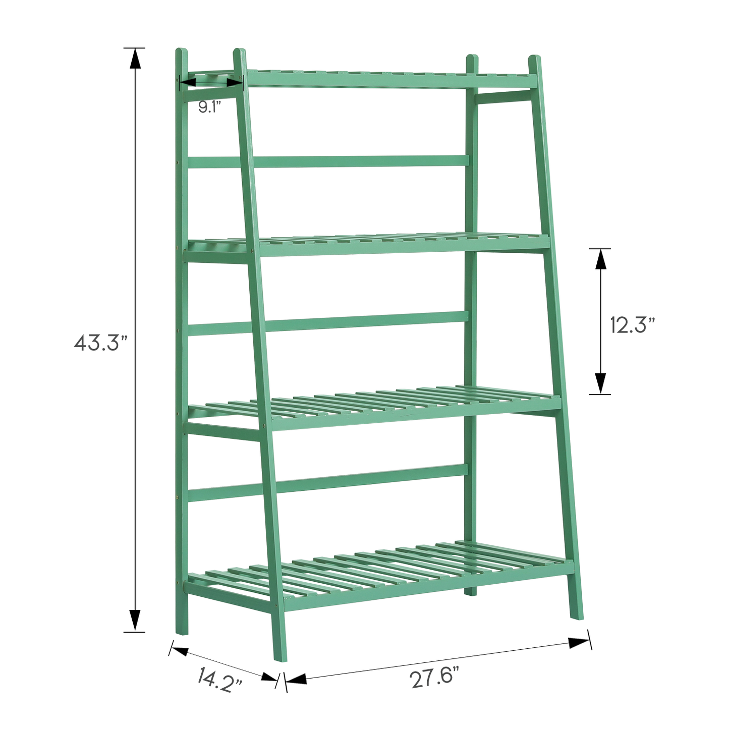Trapezoid Flower Plant Rack - 4 Tier - Green