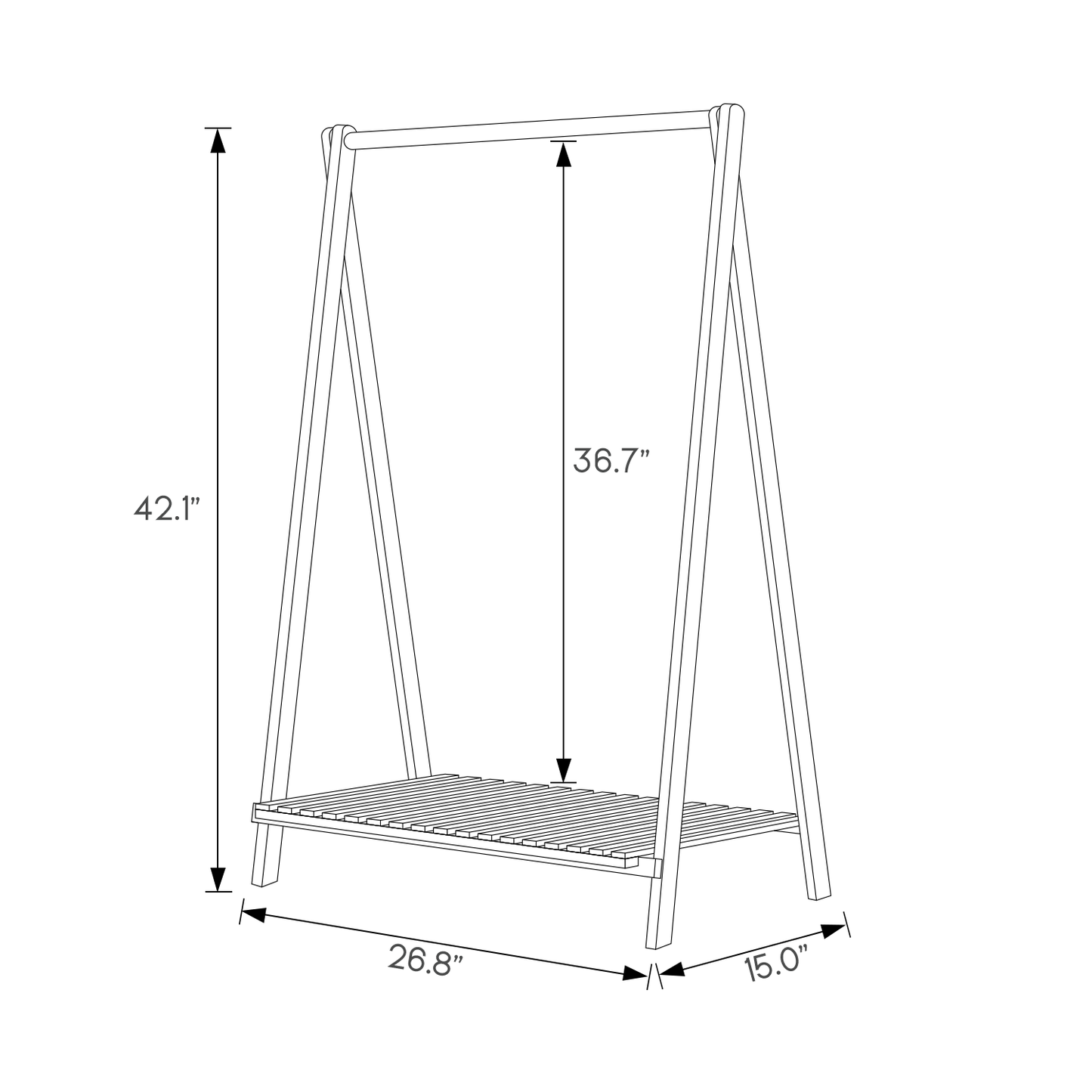 Portable Flower Plant Rack - A Frame Stand Shelf - 27" - Natural