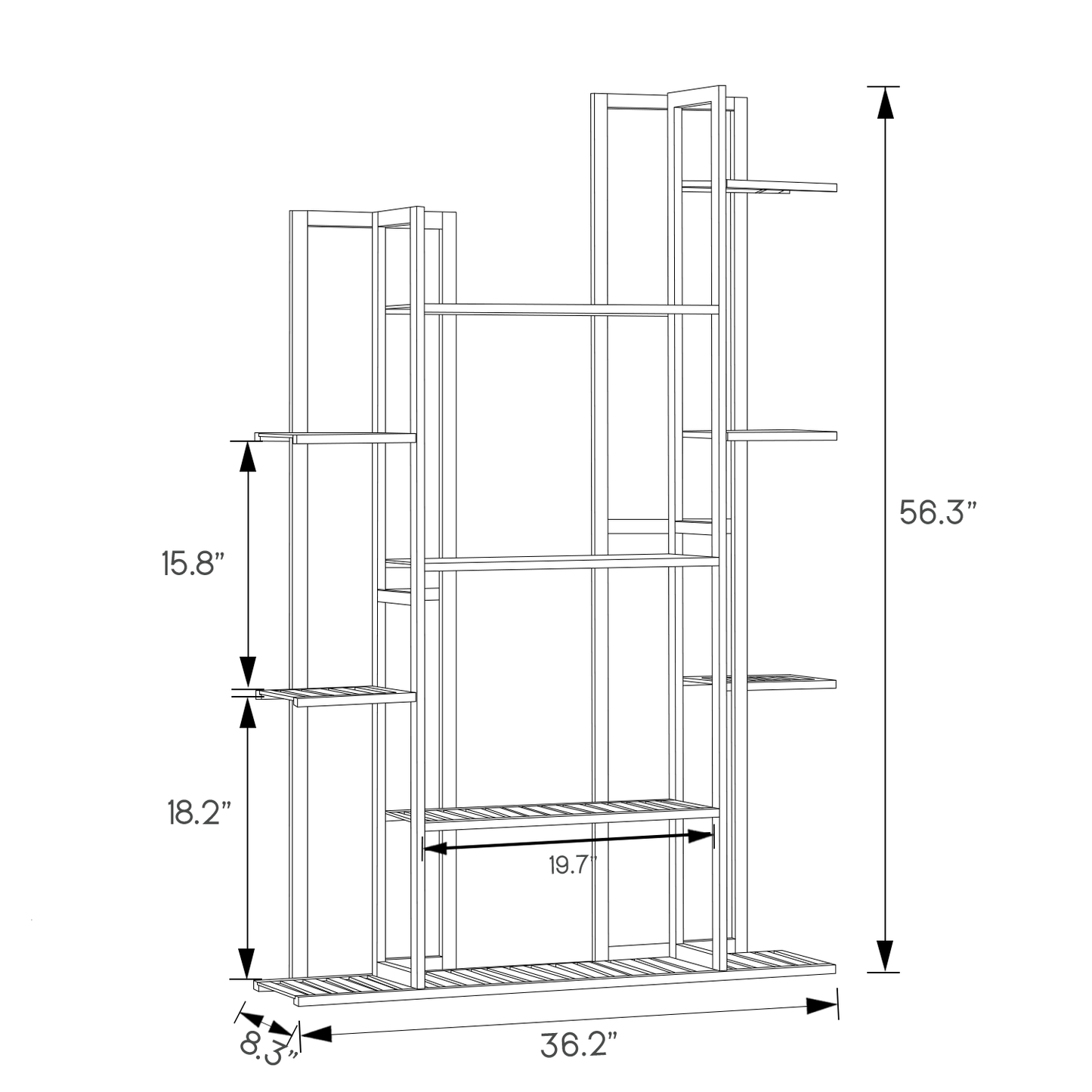 Flower Plant Stand Display Shelf - 15 Potted Plant Holder - Natural