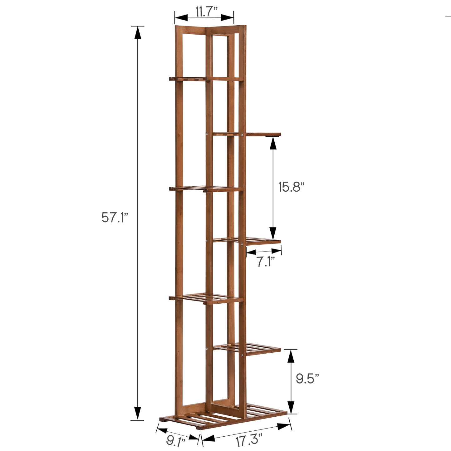 Freestanding Flower Display Rack - 18" - Brown
