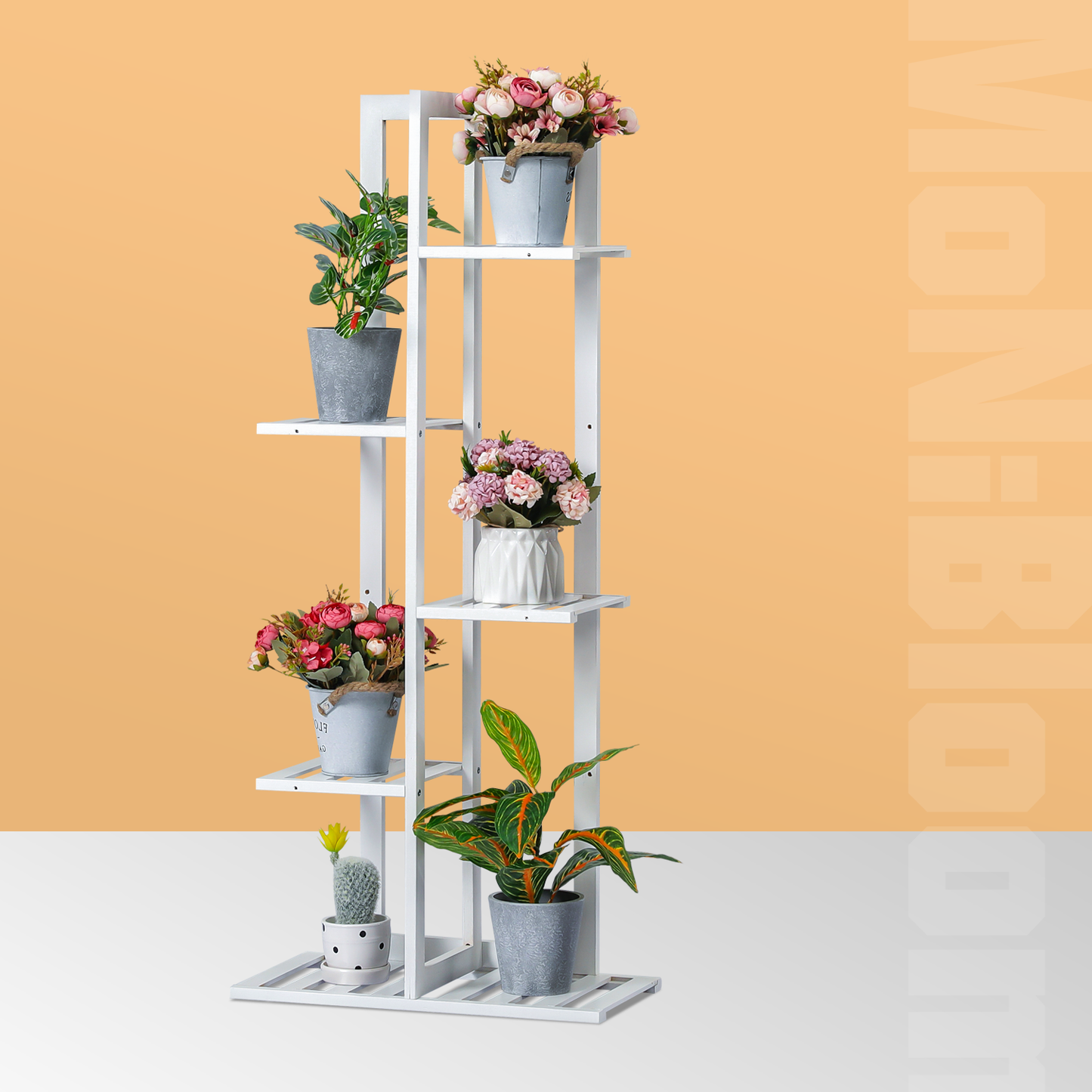 Freestanding Flower Display Rack - 18" - White