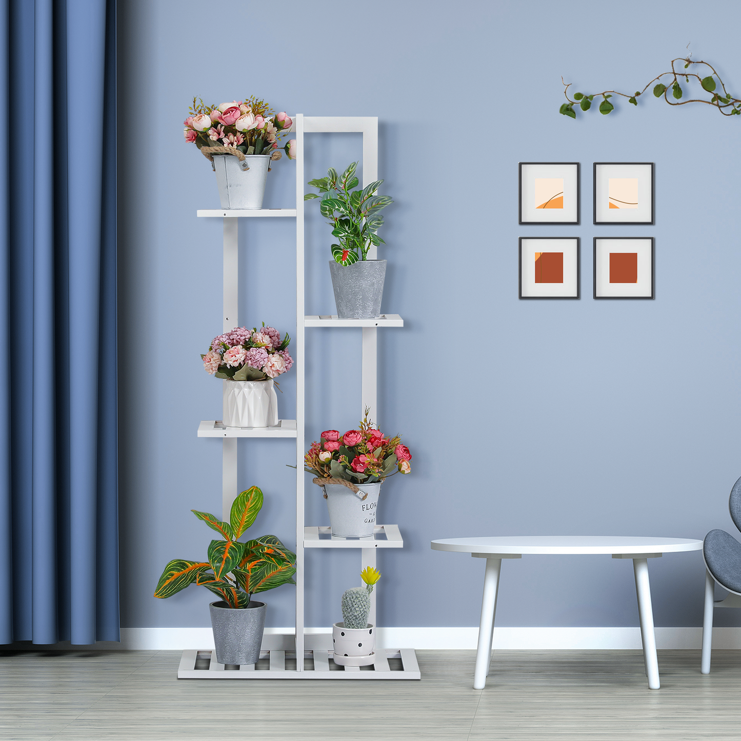 Freestanding Flower Display Rack - 18" - White