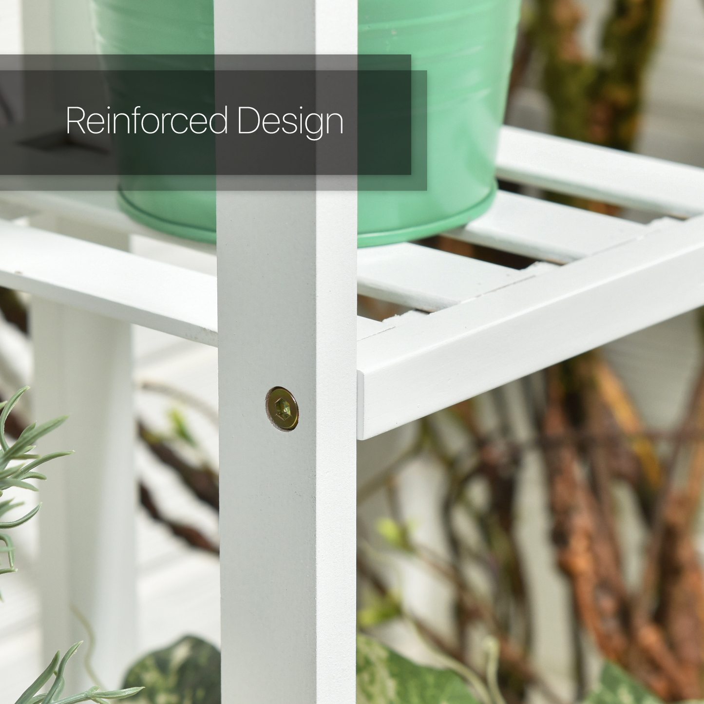 Freestanding Flower Display Rack - 18" - White