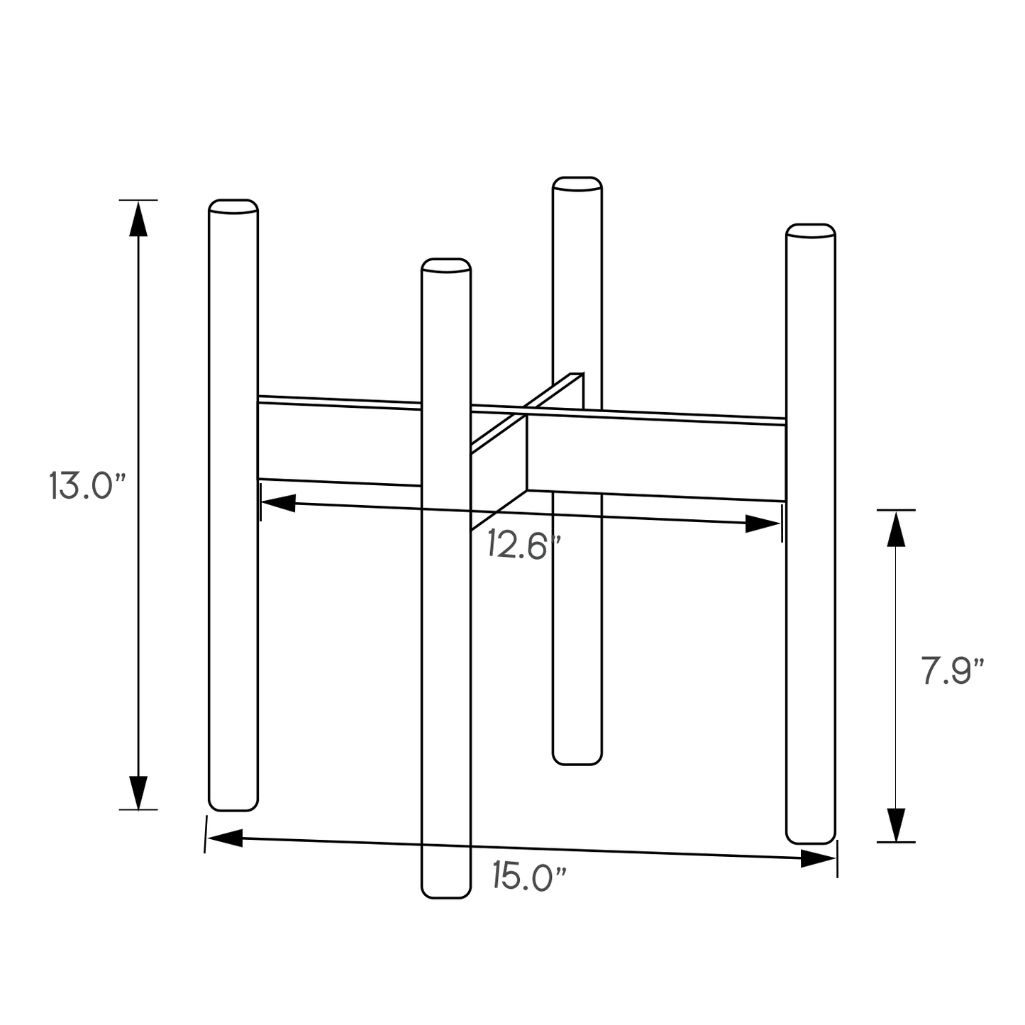 Plant Stand - Single Plant Holder Suitable for 10" Pot - Brown