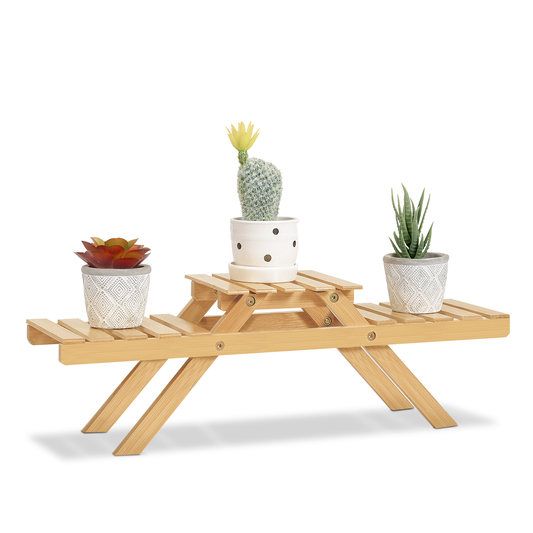 Desktop Plant Stand Display Shelf - 21" - Natural