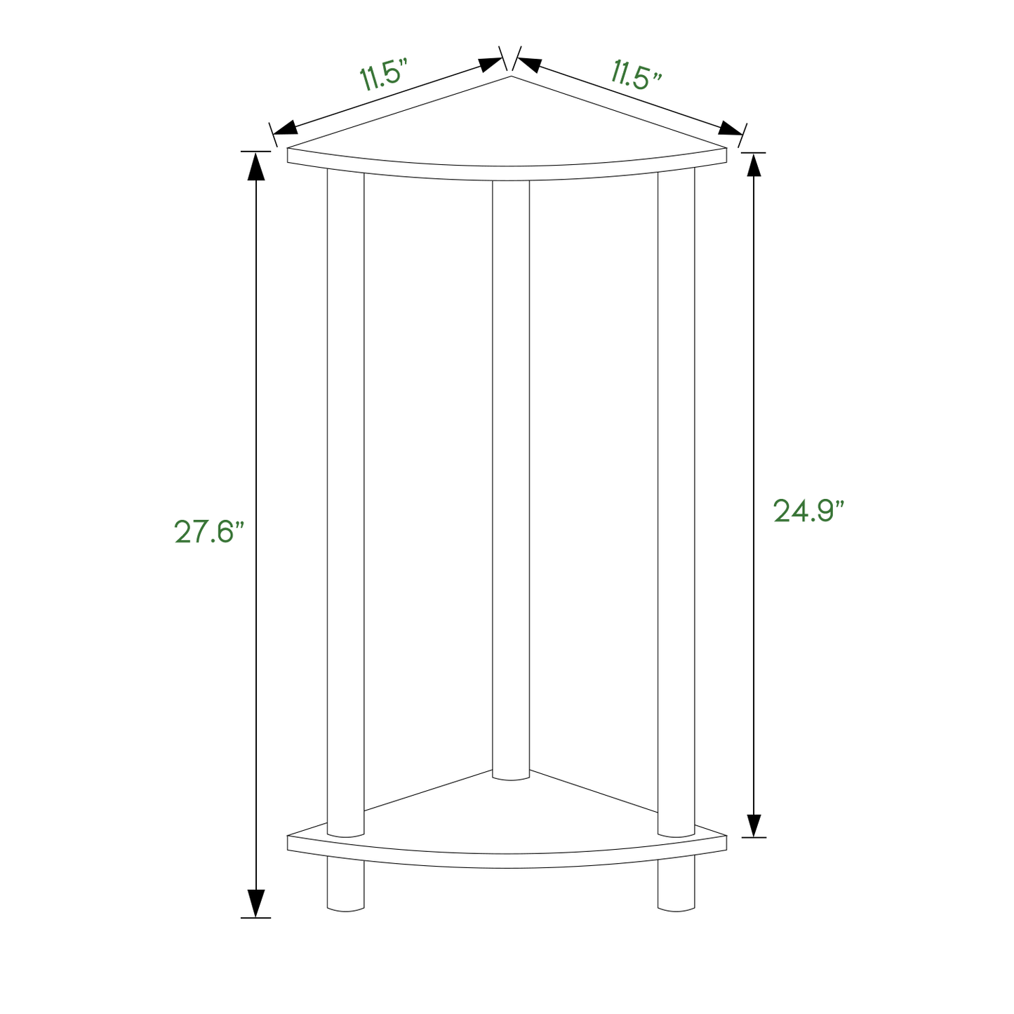 Plant Stand Display Sector - Coner Shelf - Natural